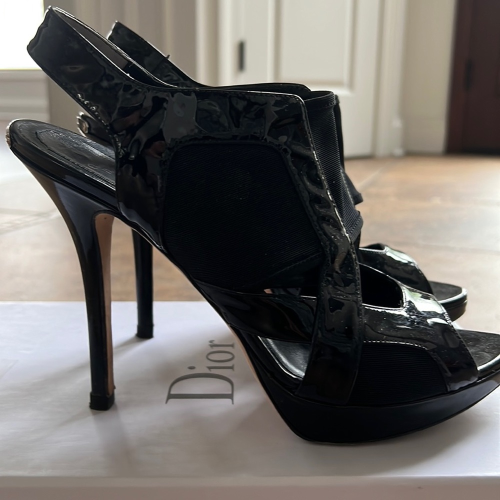 Black Dior Stretch Sandal size 39